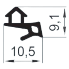 Sandarinimo profilis | guma | tarpinė | juostelė | EPDM | langams | 10,5x9,1mm | 350m