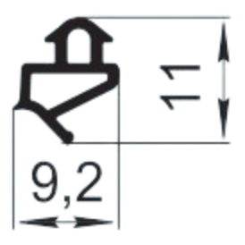 Sandarinimo profilis | guma | tarpinė | juostelė | EPDM | langams | 9,2x11mm | 400m