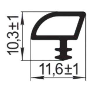 Sandarinimo profilis | guma | tarpinė | juostelė | TPE | langams | durims | 11,6±1x10,3±1mm | 300m