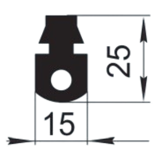 Sandarinimo profilis | guma | tarpinė | juostelė | EPDM | 15x25mm | 50m