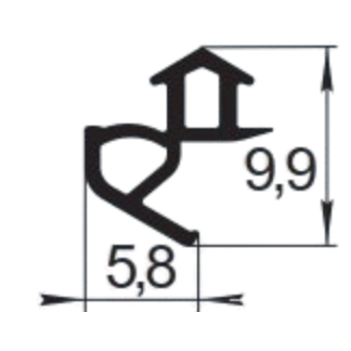 Sandarinimo profilis | guma | tarpinė | juostelė | TPE | langams "STEKO" profiliui | 5,8x9,9mm | 400m