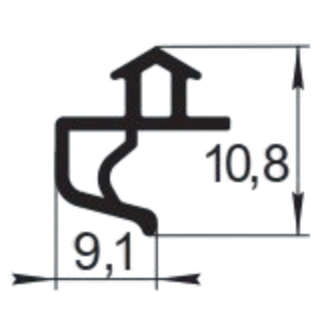 Sandarinimo profilis | guma | tarpinė | juostelė | TPE | langams "STEKO" profiliui | 9,1x10,8mm | 400m