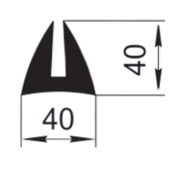 Sandarinimo profilis | guma | tarpinė | juostelė | EPDM | 40x40mm | 9m