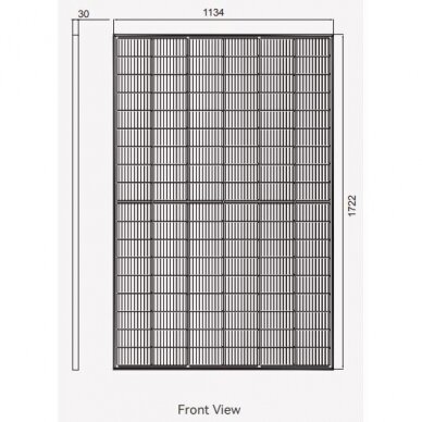 Saulės modulis 440W | 1722x1134x30mm | IP68 | juodas | stiklas | HN18N-54HT Hanersun 1