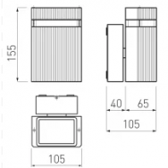 Sieninis lauko šviestuvas 50W, IP54, pilkas, NESSA, GU10, GTV Lighting