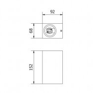 Sieninis lauko šviestuvas 2x35W, IP54, baltas, kvadratinis, TIAGO, GU10, GTV Lighting