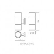 Sieninis lauko šviestuvas 2x40W, IP54, pilkas, BALEO, 2xE27, GTV Lighting