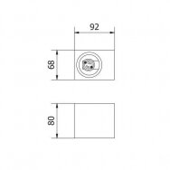 Sieninis lauko šviestuvas 35W, IP54, pilkas, kvadratinis, TIAGO, GU10, GTV Lighting