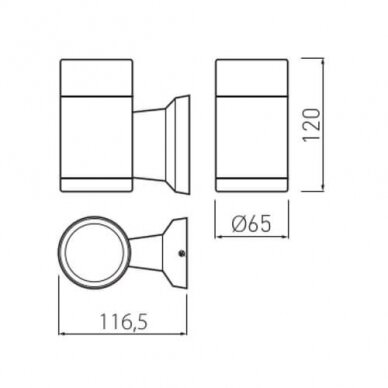 Sieninis lauko šviestuvas 10W, IP54, pilkas, BALEO MINI, GU10, GTV Lighting 1