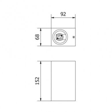 Sieninis lauko šviestuvas 2x35W, IP54, baltas, kvadratinis, TIAGO, GU10, GTV Lighting 1