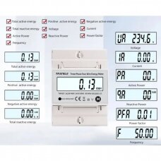 Daugiafunkcinis | skaitmeninis kintamos AC elektros energijos skaitiklis | 3F | 100A | 380VAC