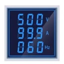 Digital | indication | AC electric power | voltage | current | frequency meter | 0-100A | 60-500VAC | 20-75Hz | 22mm | blue