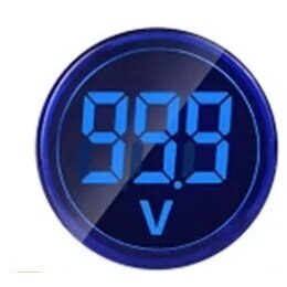 Digital | indicating direct current (DC) electrical | voltmeter | 6-100VDC | 22mm | blue