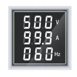 Digital | indication | AC electric power | voltage | current | frequency meter | 0-100A | 60-500VAC | 20-75Hz | 22mm | white