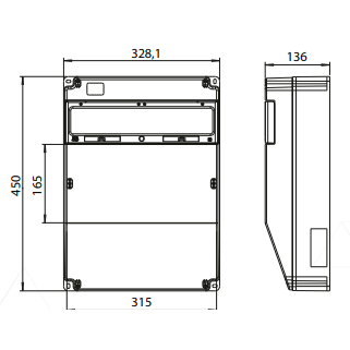 Skydelis dėžutė su kištukiniais lizdais garažams, komercinėms patalpoms 16mod | 1x63A/5 | 1x32A/5P | 1x16A/5P | 10x16A/250V | IP54 1