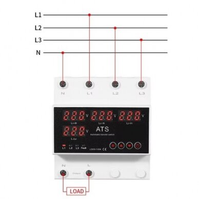 Digital Voltage Control | Protection Relay | 3P | 63A | 230V 2