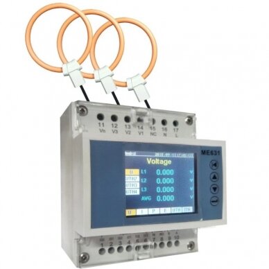 Cyfrowy analizator sieci elektrycznej z transformatorami prądowymi CT | 3 fazy | 230V | Modbus RS485