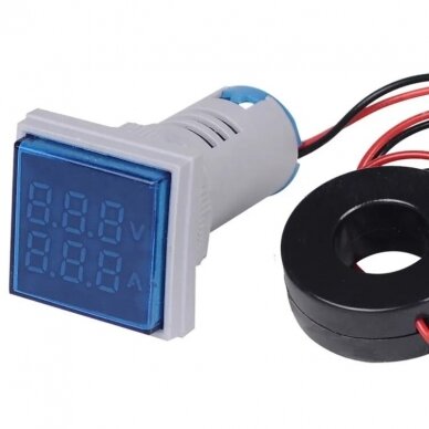 Digital | indication | AC electric power | voltage | current | frequency meter | 0-100A | 60-500VAC | 20-75Hz | 22mm | blue 1