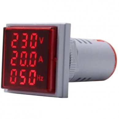 Digital | indication | AC electric power | voltage | current | frequency meter | 0-100A | 60-500VAC | 20-75Hz | 22mm | red 1