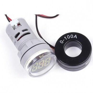 Digital | indicating alternating AC electric power | ammeter | with current transformer | 0-100VAC | 22mm | red 1