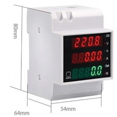 Digital AC voltmeter | ammeter | 80-300VAC | 0-100A 1