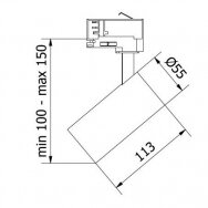 Šviestuvas ant bėgelio LED 20W, IP20, juodas, kvadratinis, GU10, LIMA GTV Lighting