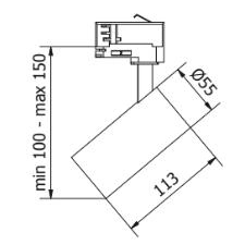 Šviestuvas ant bėgelio LED 20W, IP20, juodas, apvalus, GU10, LIMA GTV Lighting 1