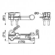 Gnybtas tempiamasis AAAC(16)25-95, Ø(4.8)5.7-11.3mm