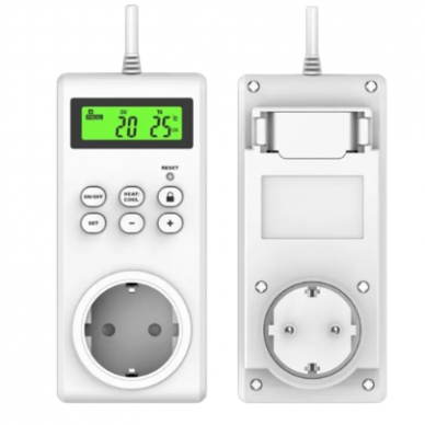 Termostat do ogrzewania podłogowego | cyfrowy | typ Schuko | 0~60℃ | 230V | 16A