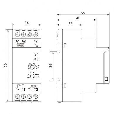 Temperature regulator | -5 ... +40°C | 16A | 24-240VAC | IP20 | FRT11 1