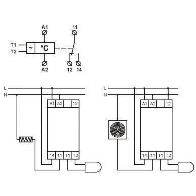 Temperature regulator | -5 ... +40°C | 16A | 24-240VAC | IP20 | FRT11 2