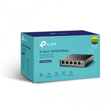 Tinklo komutatorius 5xLAN (4xPoE) 10/100Mbit/s, TL-SF1005LP TP-LINK 2