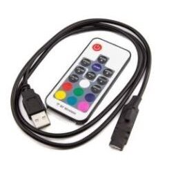 Led pritemdymo valdiklis USB mini Led RGB valdiklis modulis ant laido 23, 3 kanalų su pulteliu