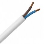 Varinis kabelis 2x4,0, lankstus, apvalus H05VV-F (1m), baltas