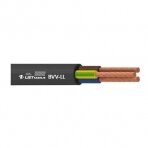 Varinis kabelis, lankstus, apvalus BVV-LL 2x1,0 (1m), juodas
