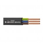 Varinis kabelis 2x1,0, lankstus, plokščias BVV-PLL 2x1,0 (1m), juodas