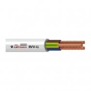 Varinis kabelis 3x1,5, lankstus, apvalus BVV-LL 3G1,5 (1m), baltas