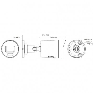 IP video novērošanas kamera 4MP | IP67 | melna | Bullet | DS-2CD2047G2H-LIU F2.8 Hikvision 1