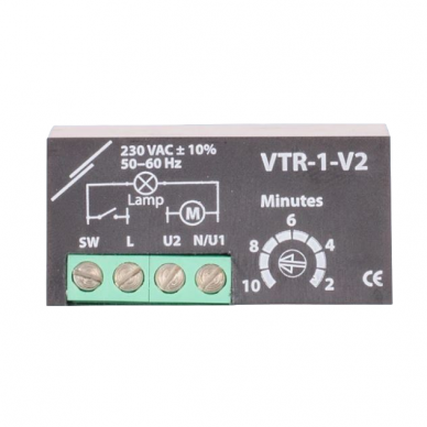 Ventiliatoriaus variklio išjungimo laikmatis 2-10min, 1.5A, VTR-1-V2 1