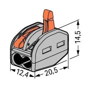 WAGO gnybtas 222-412 spyruokliniai atlenkiami 2 vietų gnybtai (laidų jungtis) 0,08x2,5mm², maks. 4mm², 4050821346470 1