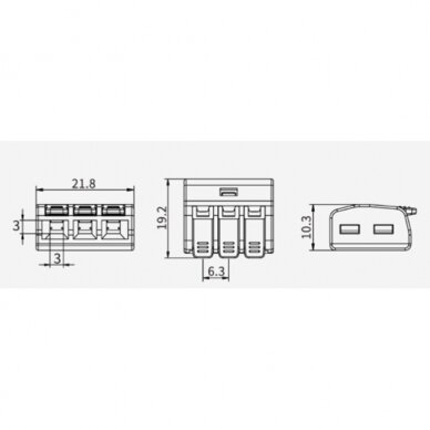 Klemm 3x0,2-4mm² | 32A | 450V | Juhtmete ühendusklemm kõigi juhtmetüüpide jaoks | Bemko 2