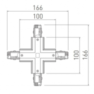 X formos sujungimas X-RAIL bėgeliui, 3F, 166x166mm, baltas, GTV Lighting