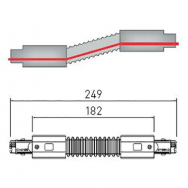 Lankstus sujungimas X-RAIL bėgeliui, 3F, 249mm, juodas, GTV Lighting